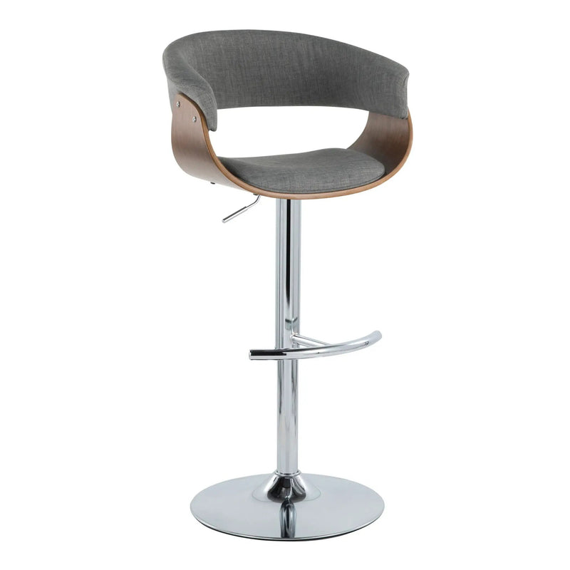 Vintage Mod - Mid Century Modern Adjustable Height Barstool With Swivel With Rounded T Footrest (Set of 2) by HouseOfZazla