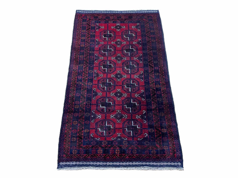 3 X 5 Vintage Handmade Tribal Wool Rug Balouchi Rug Afghan Rug Red Beige Nice by Jewel Rugs