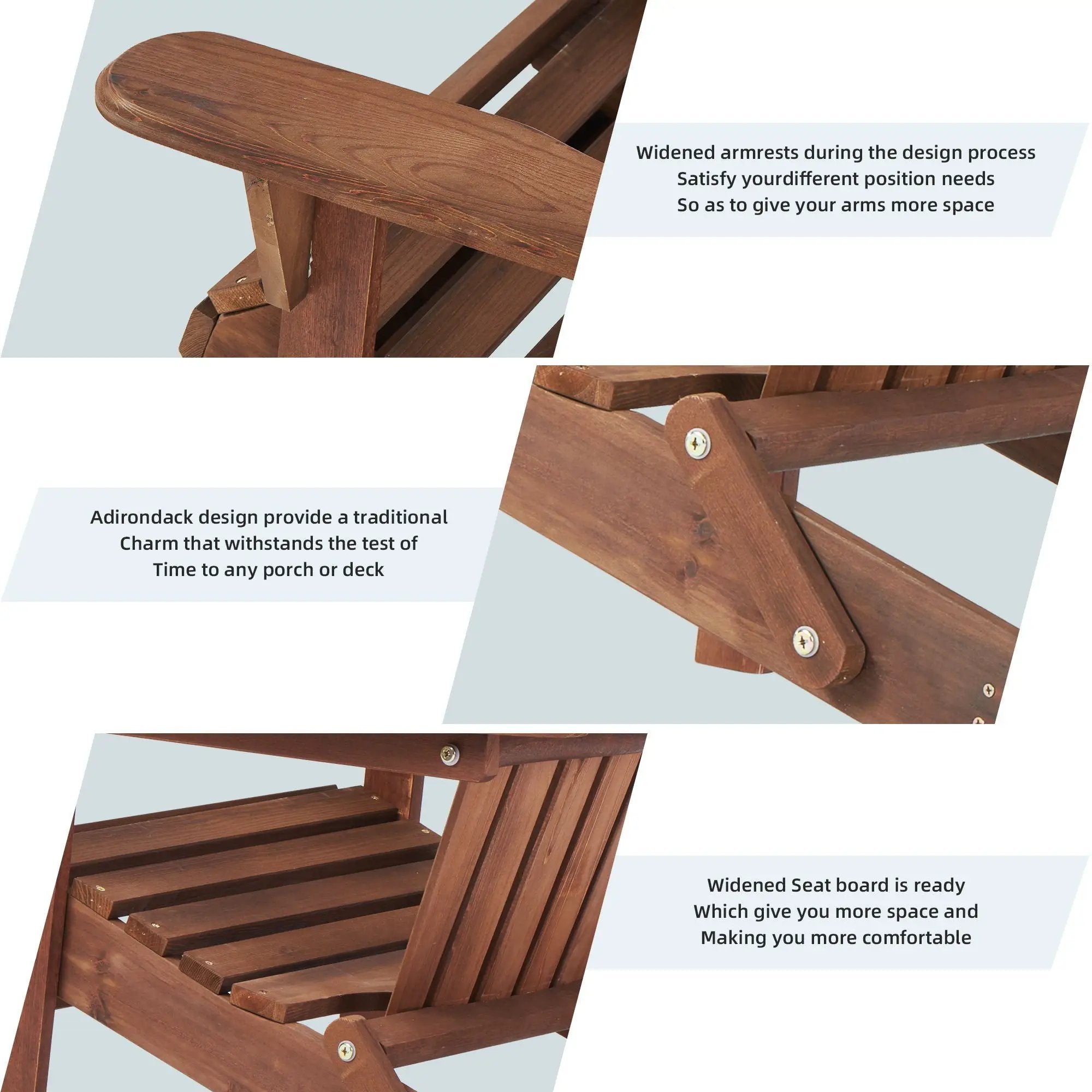 Lounge Patio Chair For Garden Outdoor Wooden Folding Adirondack Chair (Set of 2) Solid Cedar Wood Lounge Patio Chair For Garden by Unique Piece Furniture