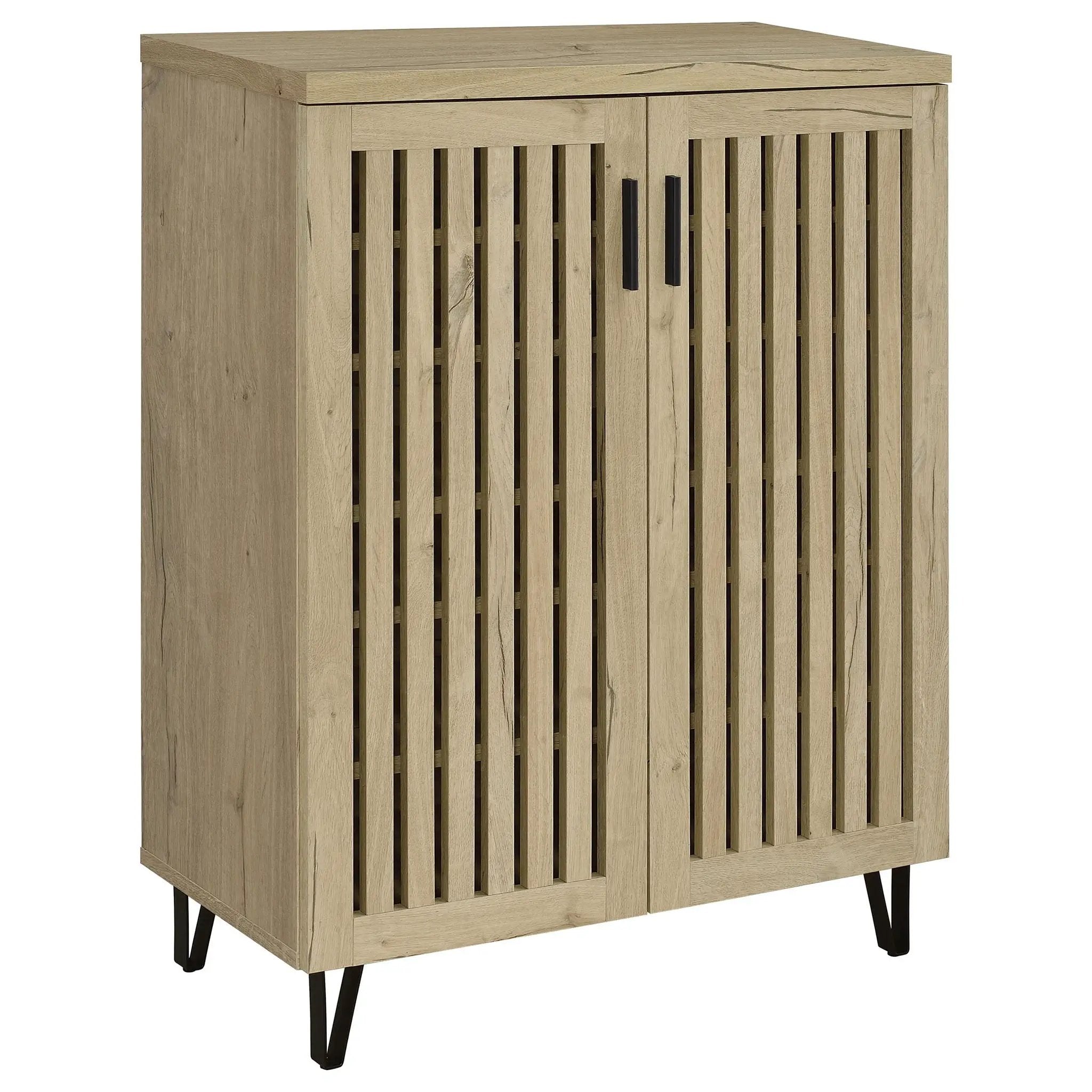 Brixton 2-door Entryway Shoe Storage Cabinets White Oak by Unique Piece Furniture