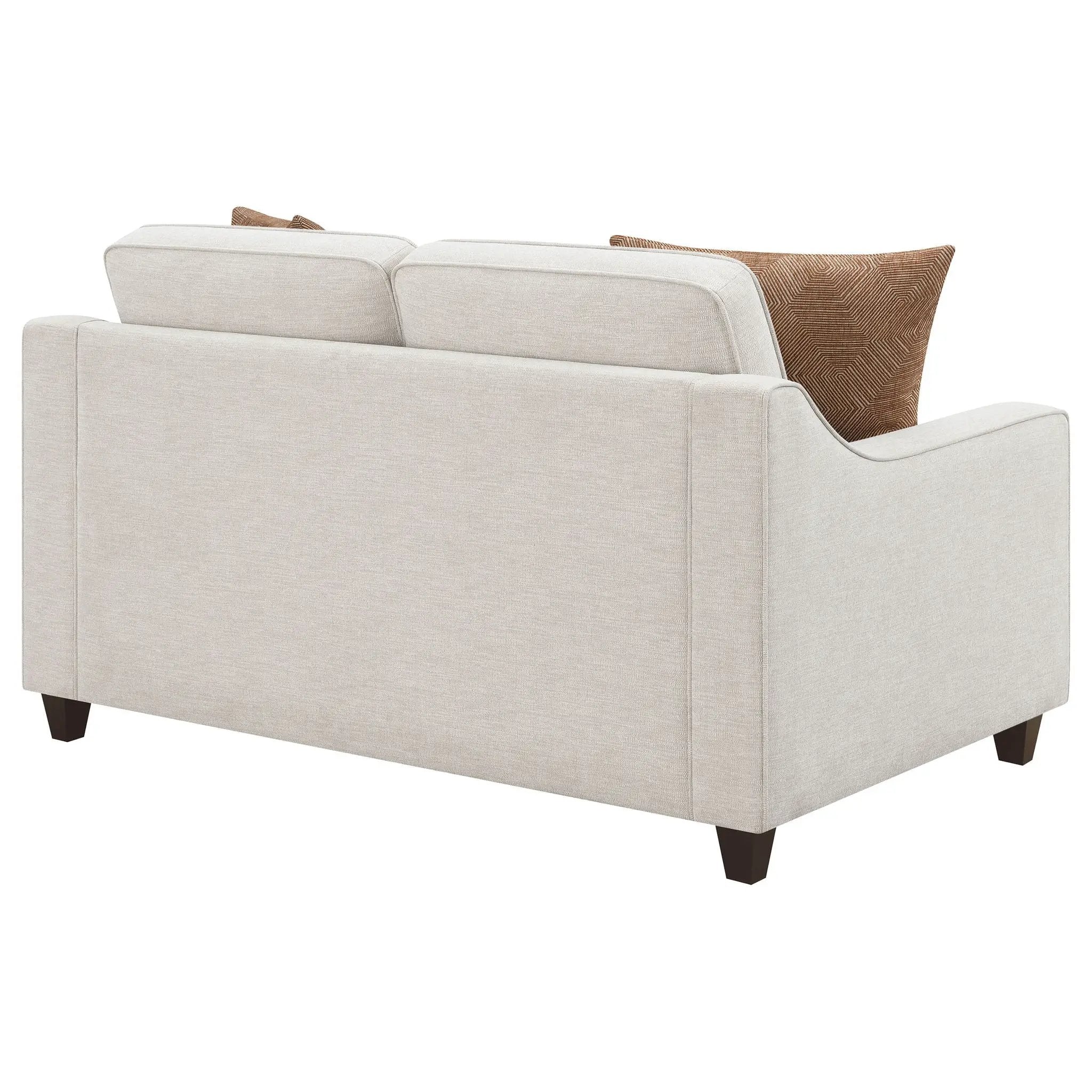 Christine Upholstered Sloped Arm Loveseat Beige by Unique Piece Furniture