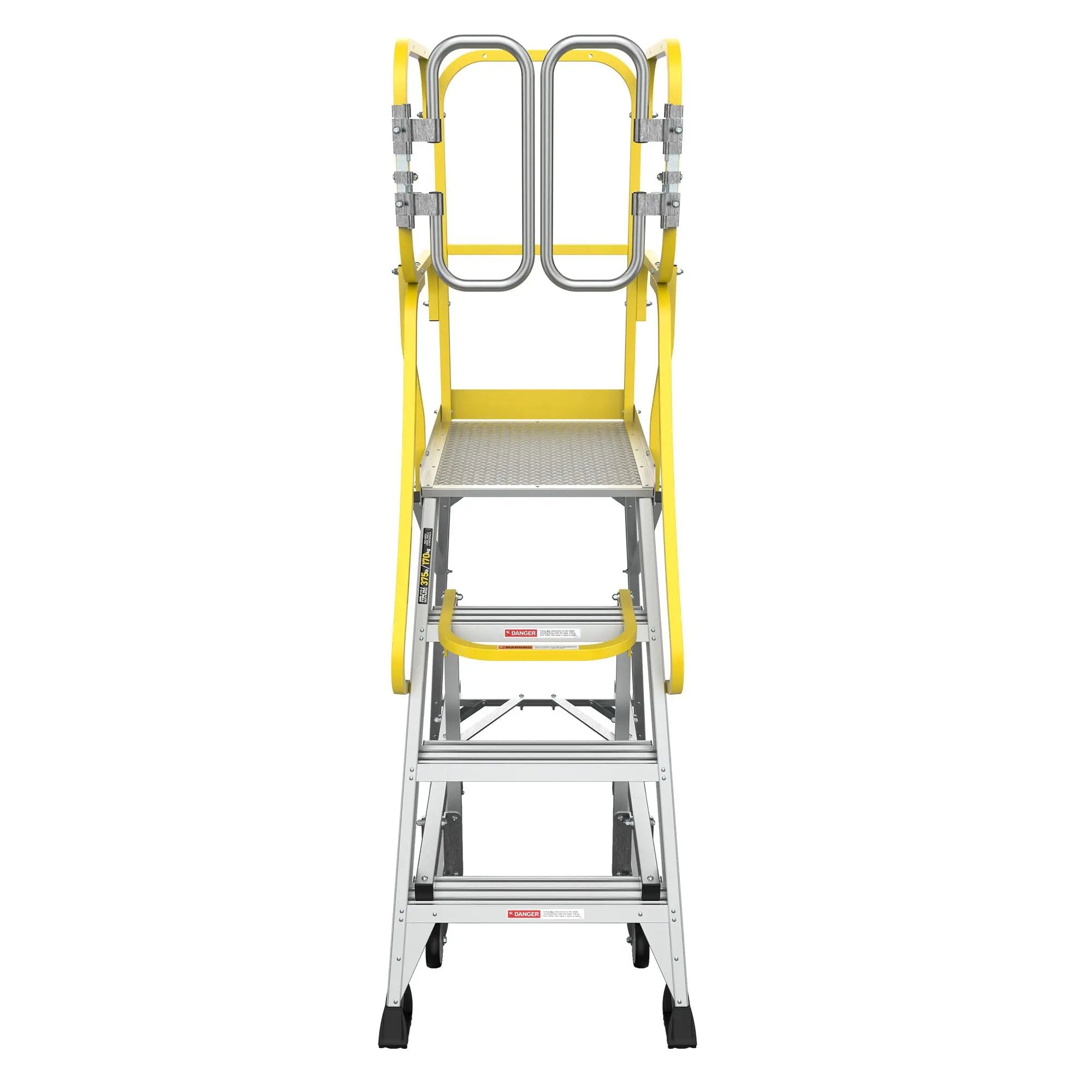 Heavy Duty Aluminum Rolling Platform Ladder with Steps by HouseOfZazla