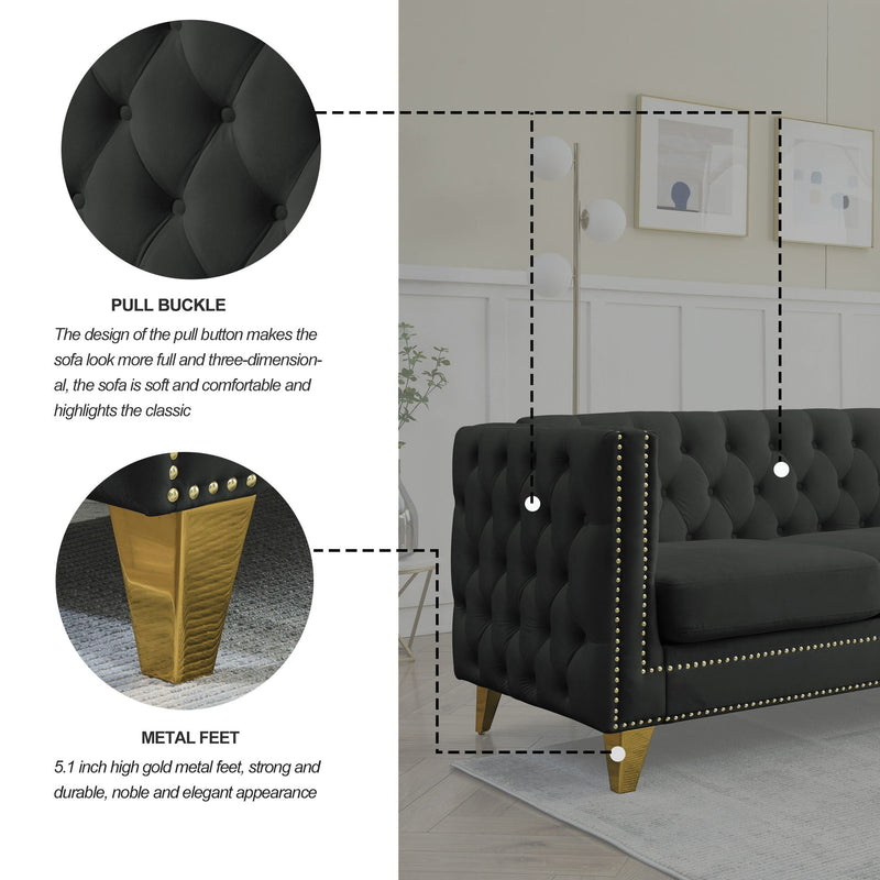 Modern Sofa With Button Tufting, Upholstered Couch For Living Room by HouseOfZazla