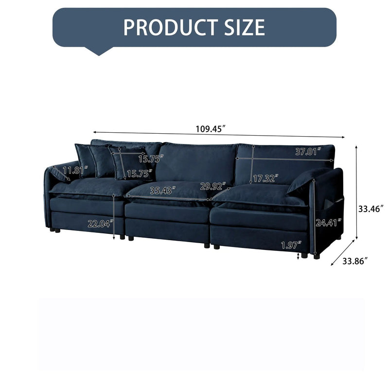 Modern Oversized Deep Seat Sectional Sofa With Pillows by HouseOfZazla