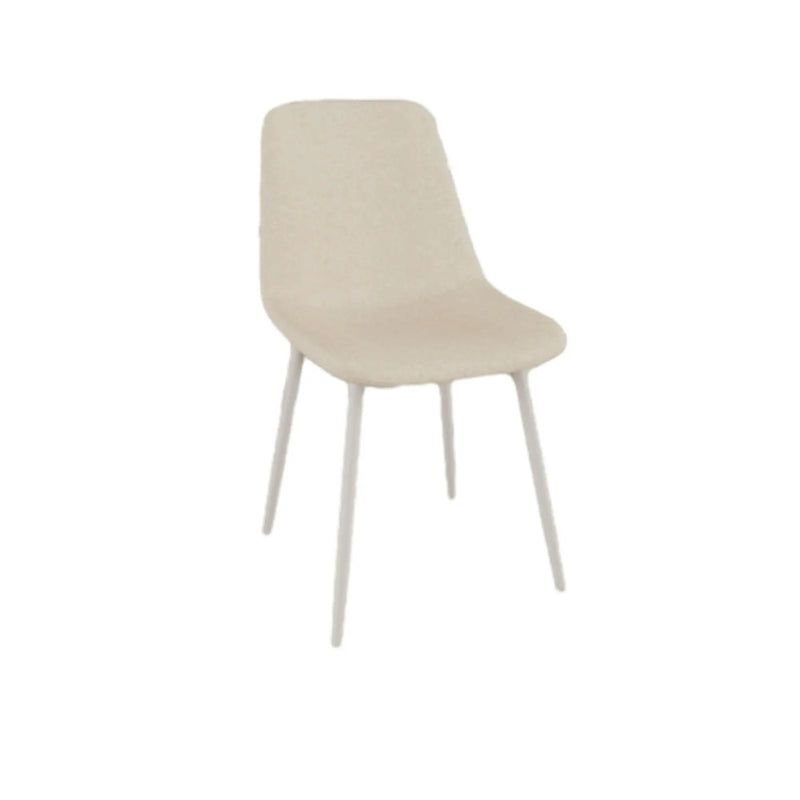 Modern Kitchen Dining Chairs (Set of 4) With Linen Padding And Sturdy Metal Legs - Beige by HouseOfZazla