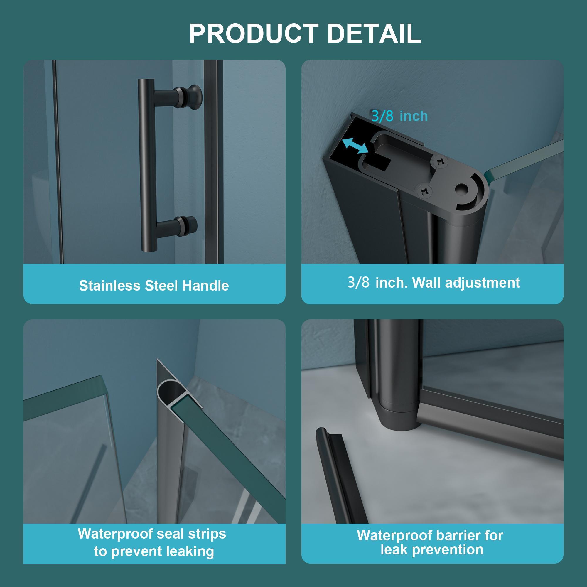 Fold Frameless Shower Door With Tempered Glass by HouseOfZazla