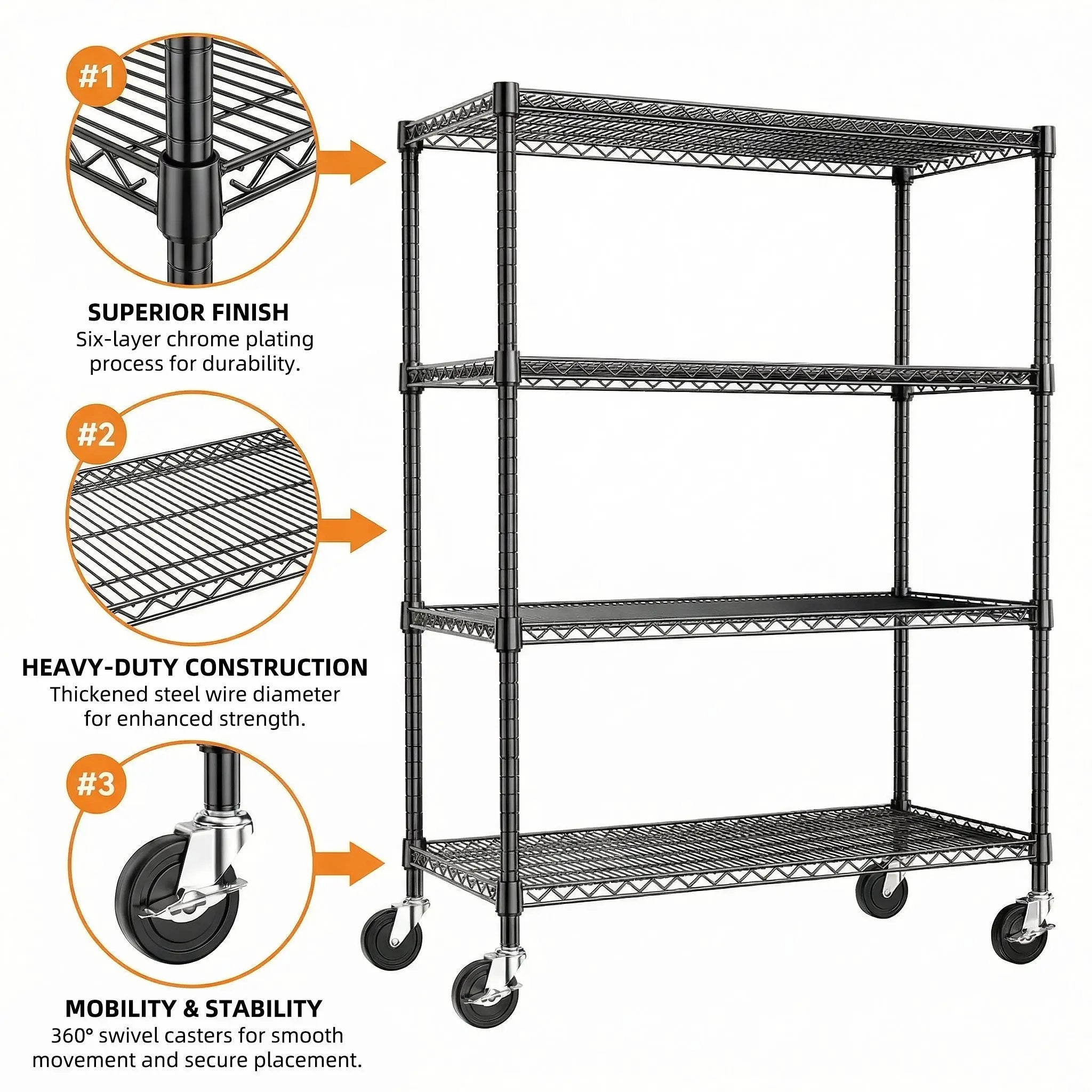 2640 LBS Industrial Metal 4 Tier Shelving by HouseOfZazla