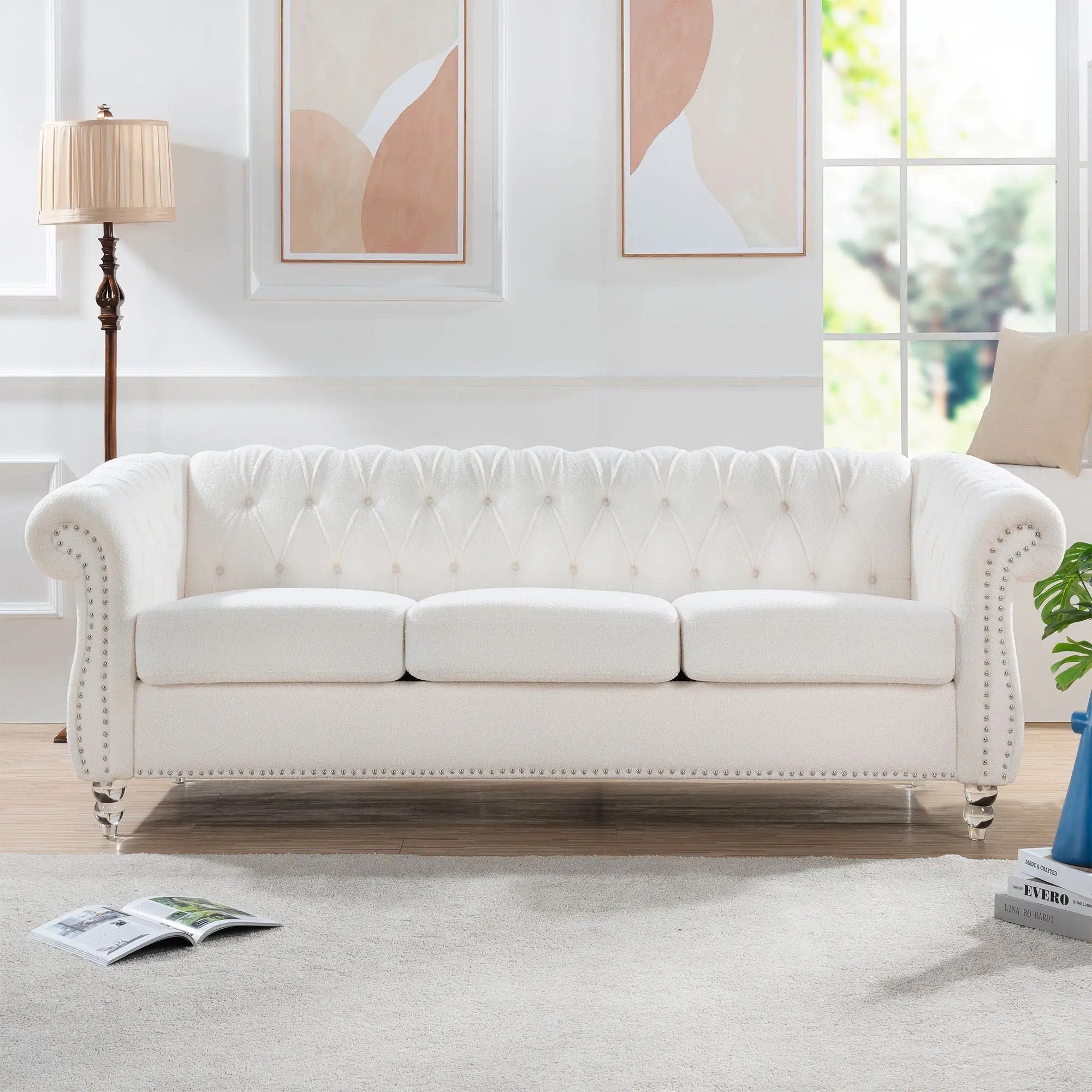 Rolled Arm Chesterfield 3 Seater Sofa by HouseOfZazla