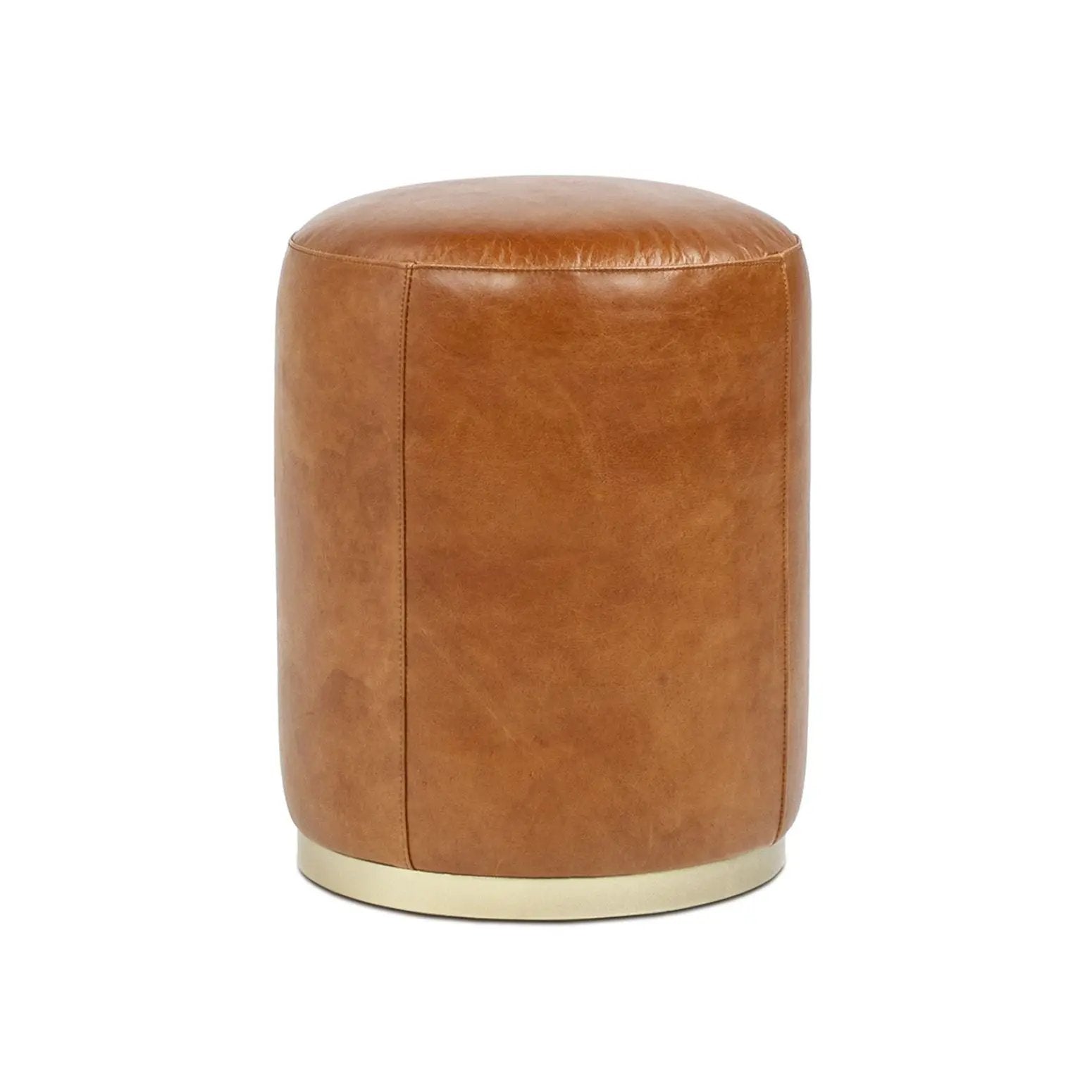 Nico - Round Ottoman Stool - Brown by HouseOfZazla