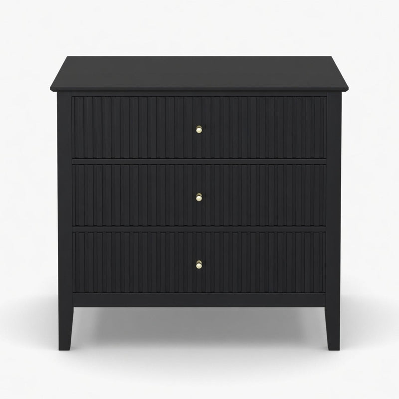 Fluted 3 Drawer Nightstand With Soft Close Slides by HouseOfZazla