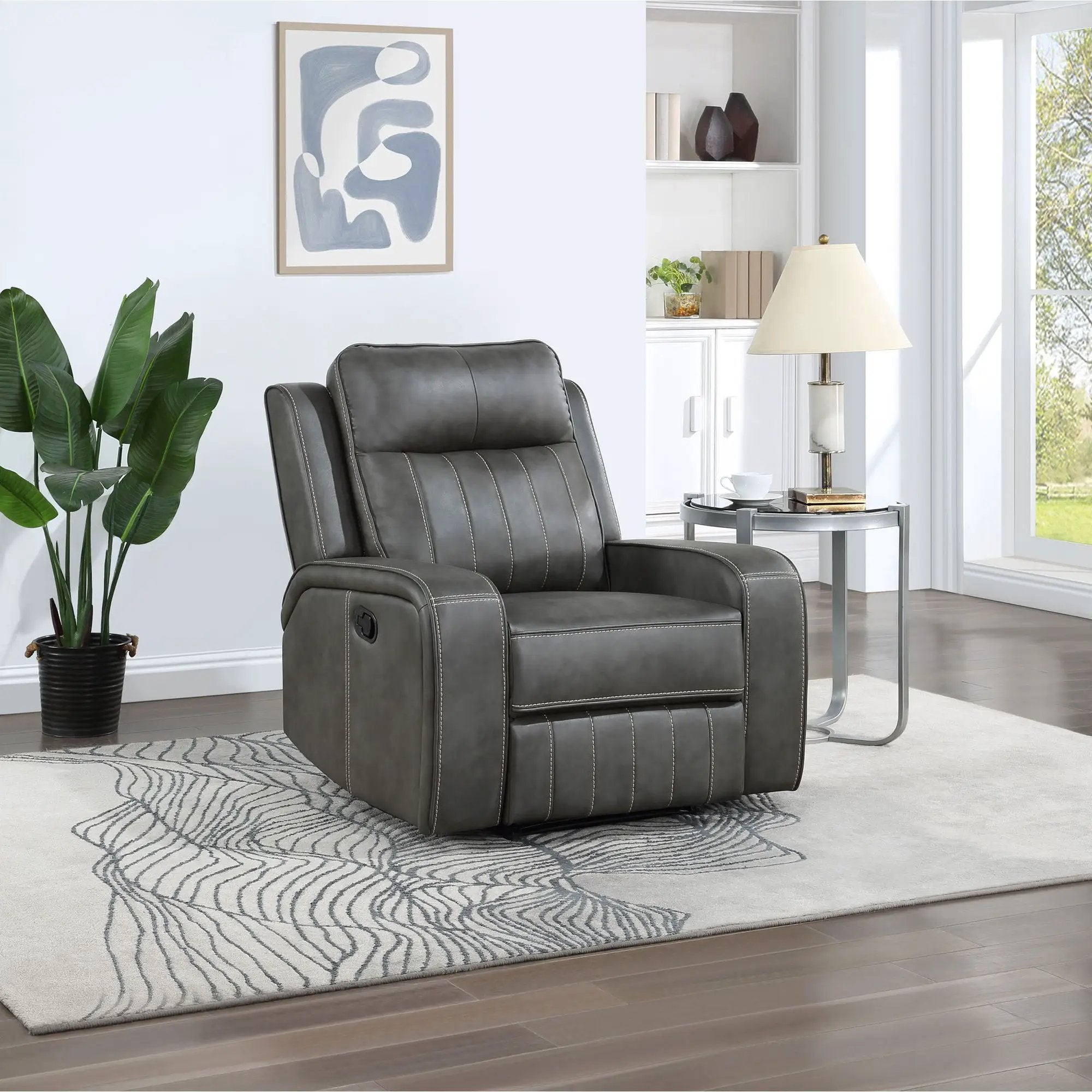Forrest - Recliner Chair With Tufted Upholstery - Gray by Unique Piece Furniture