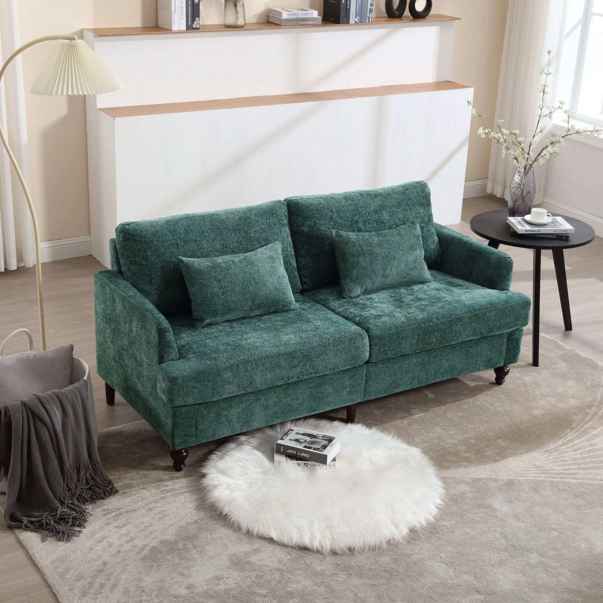 Mid Century Modern Fabric Loveseat Sofa, 2 Seat Upholstered Couch by HouseOfZazla