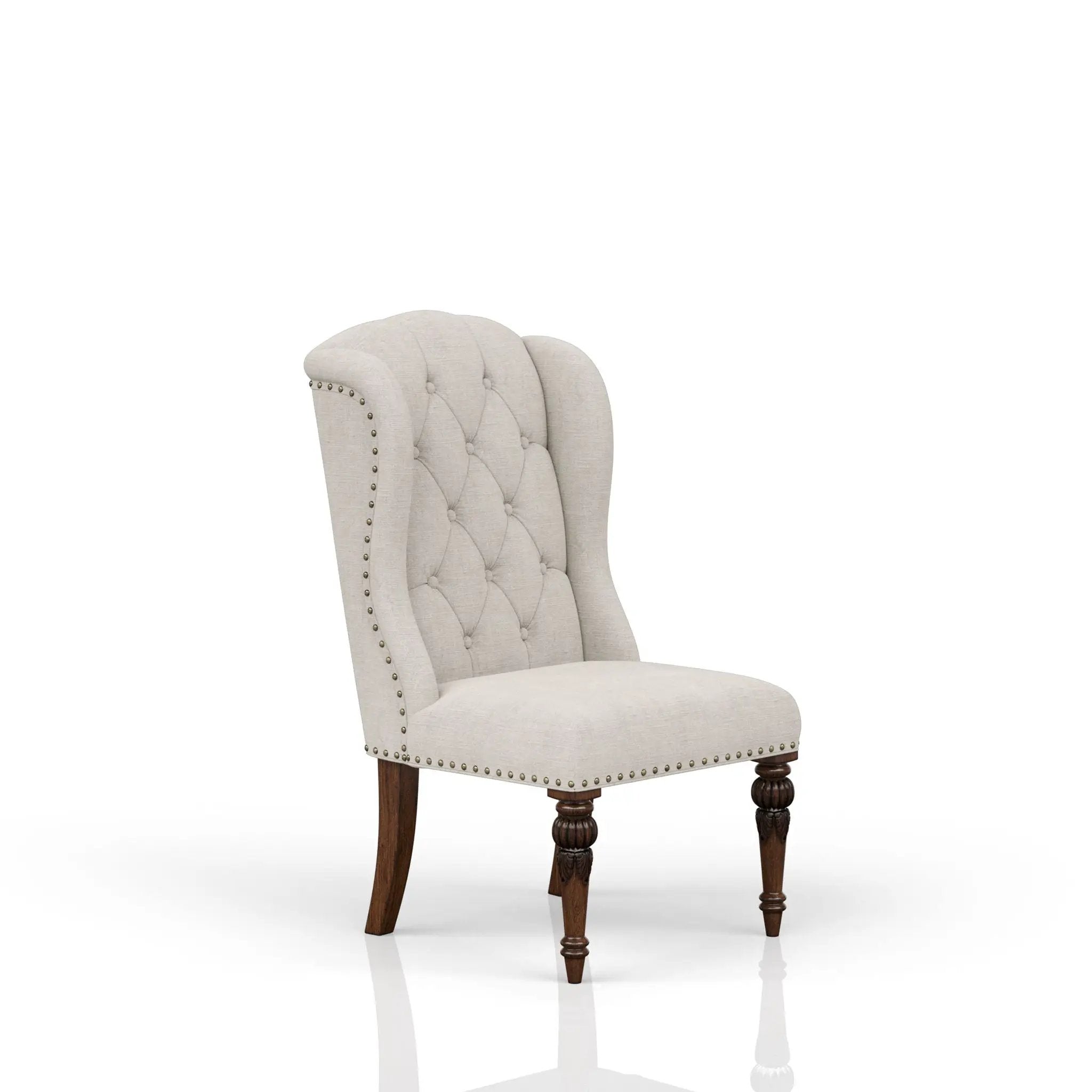 Upholstered Wing Host Chair - Light Gray by Unique Piece Furniture