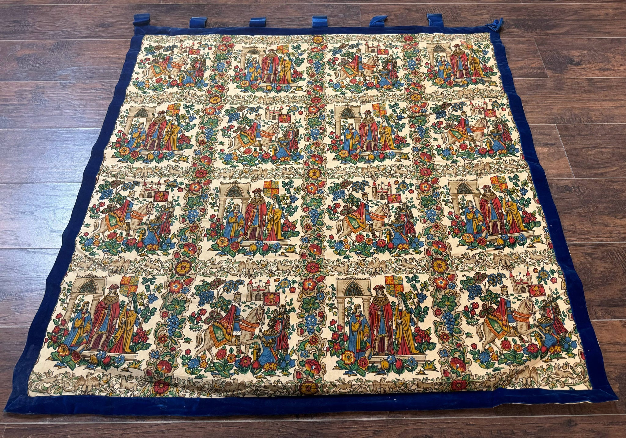Vintage European Tapestry 4x4, Medievel Design by Jewel Rugs