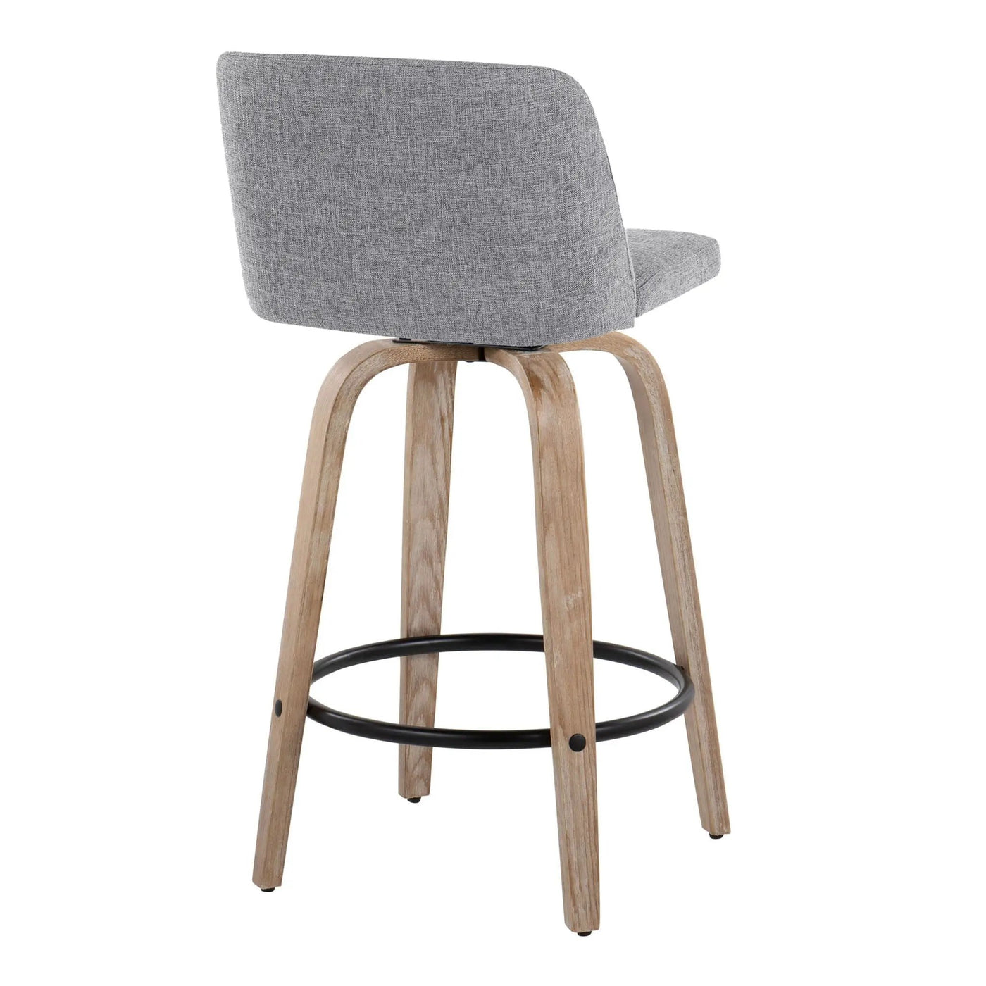 Toriano - Contemporary Fixed-Height Counter Stool & Swivel With Round Footrest (Set of 2) by HouseOfZazla