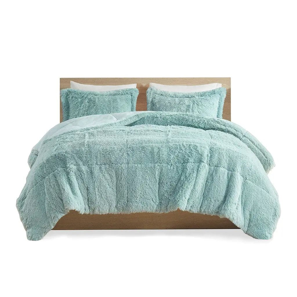 Twin/Twin XL Shaggy Long Fur Comforter Mini Set by HouseOfZazla
