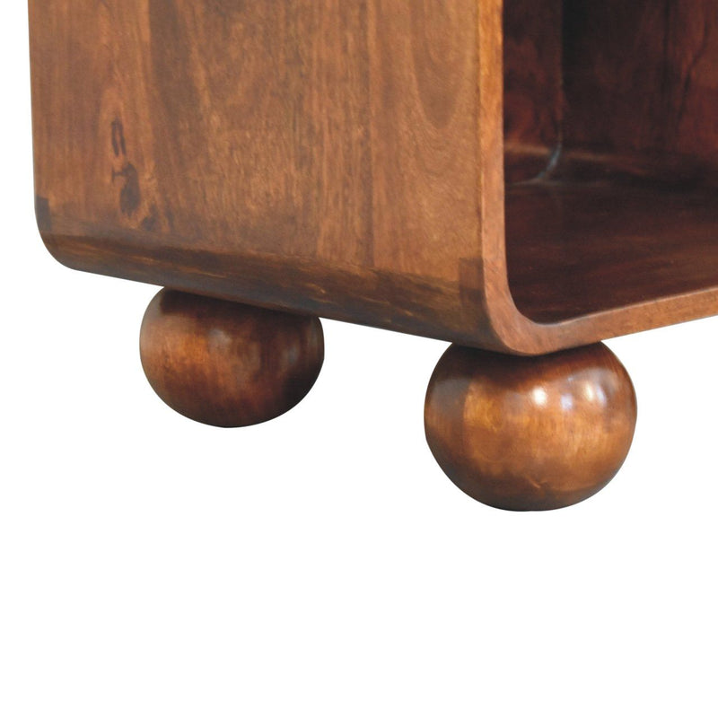 Open Woven Bedside Table, 1 Drawer - Chestnut by HouseOfZazla