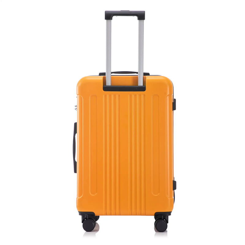 3-Piece ABS Spinner Wheel Luggage Set in Black and Orange by HouseOfZazla
