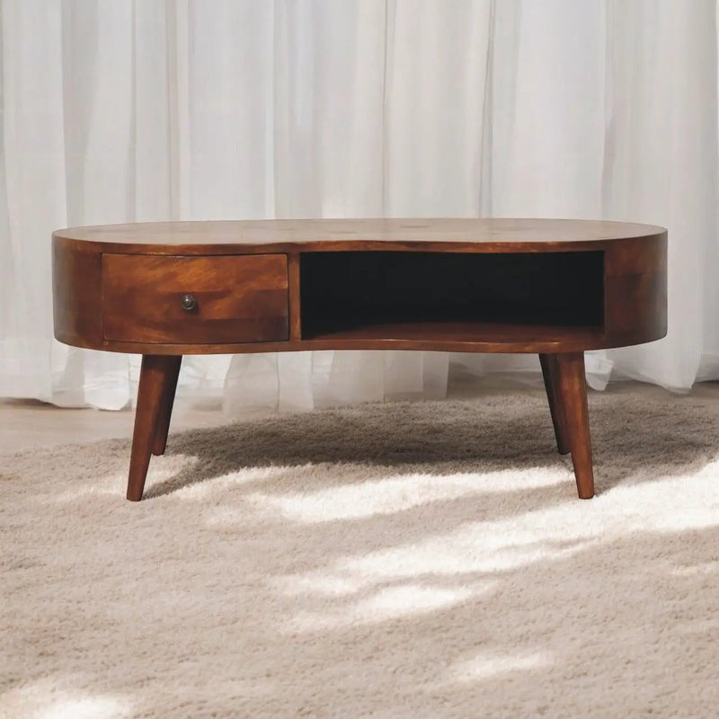 Wave Coffee Table With 1 Drawer by Unique Piece Furniture
