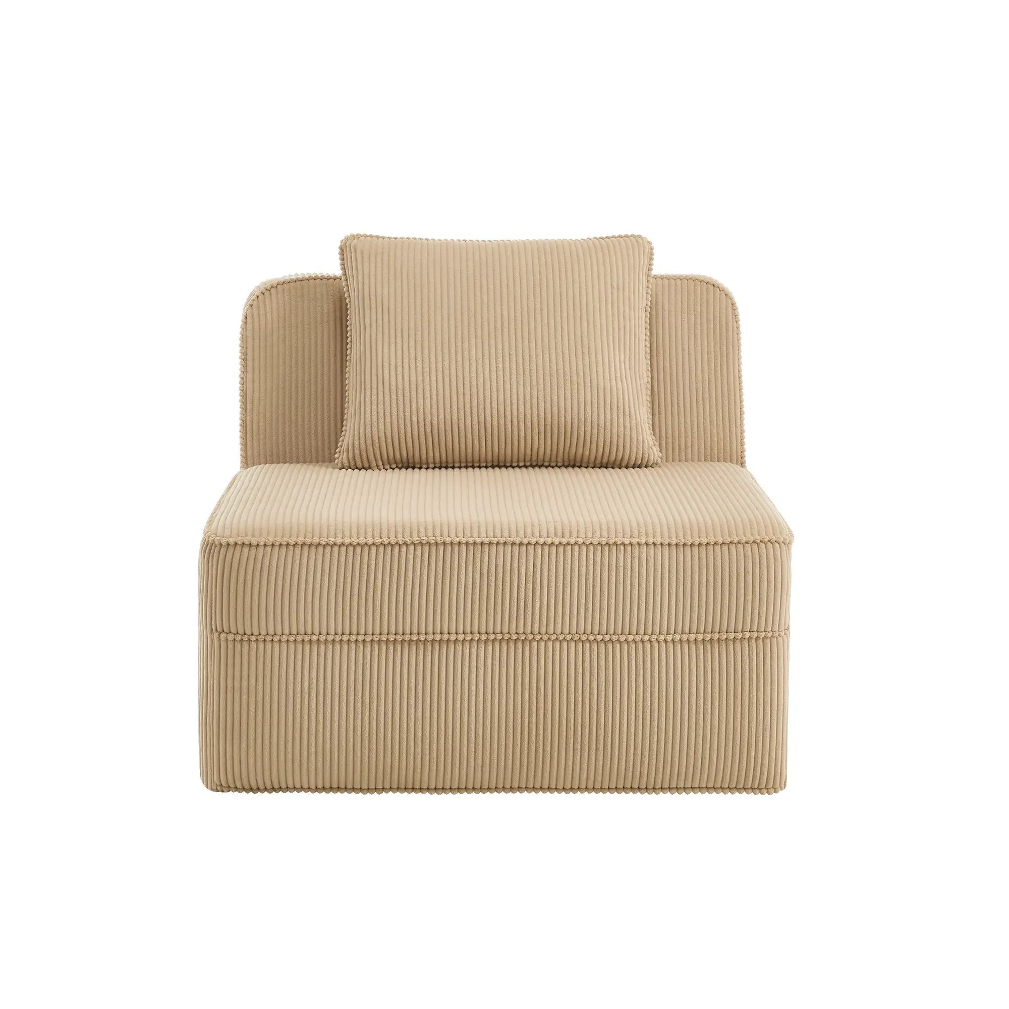 Armless Sofa With Pillow Corduroy - Camel by HouseOfZazla