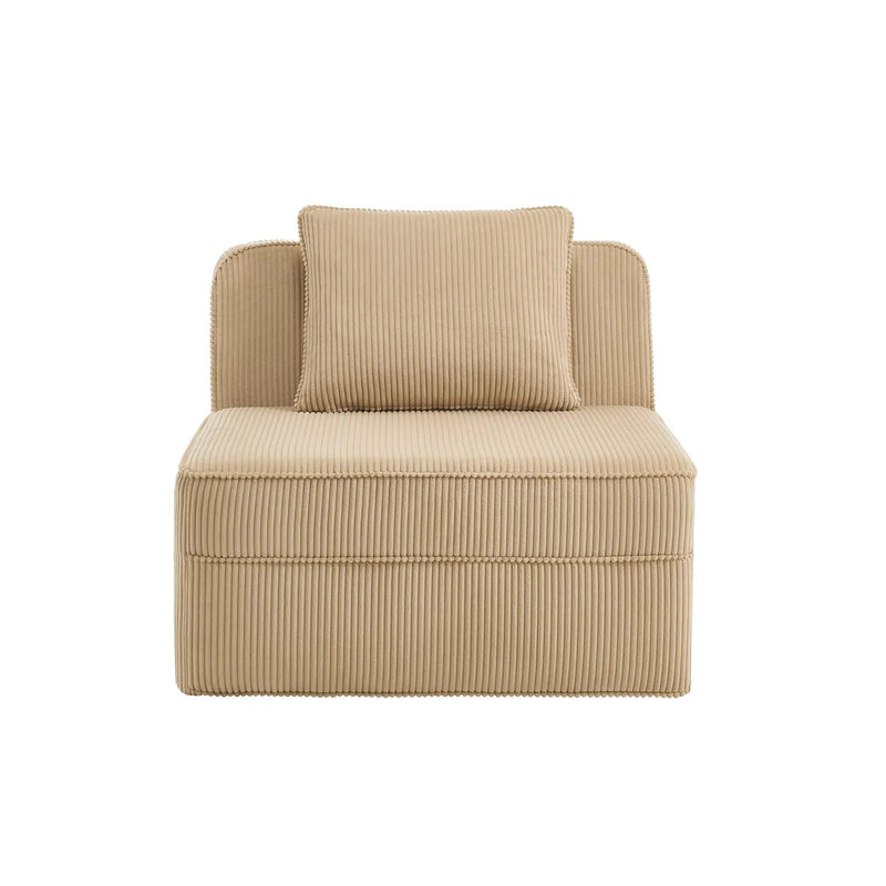 Armless Sofa With Pillow Corduroy - Camel by HouseOfZazla