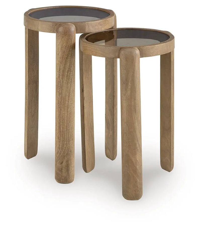 Jossor - Accent Table Set (Set of 2) - Light Brown by Unique Piece Furniture