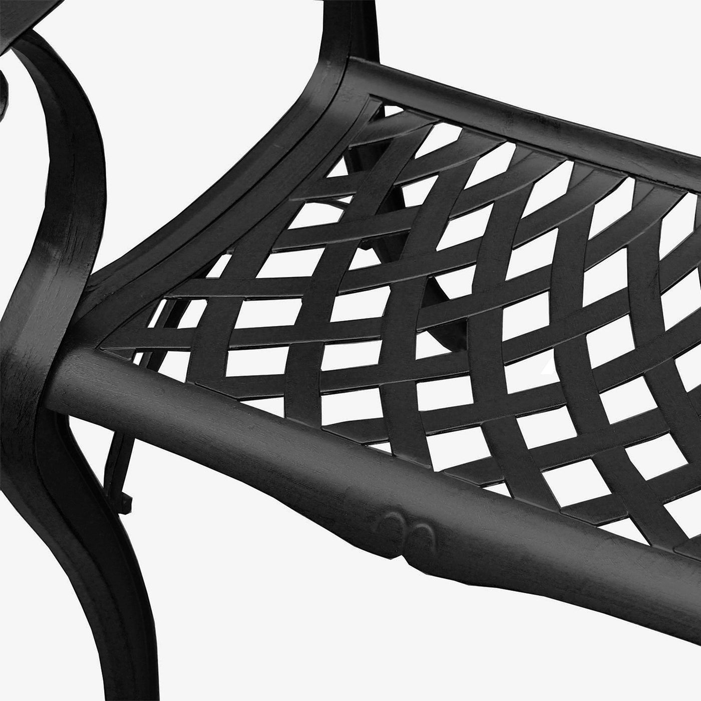 Ornate Traditional Outdoor Mesh Lattice Aluminum Patio Dining Chair by Sharicks