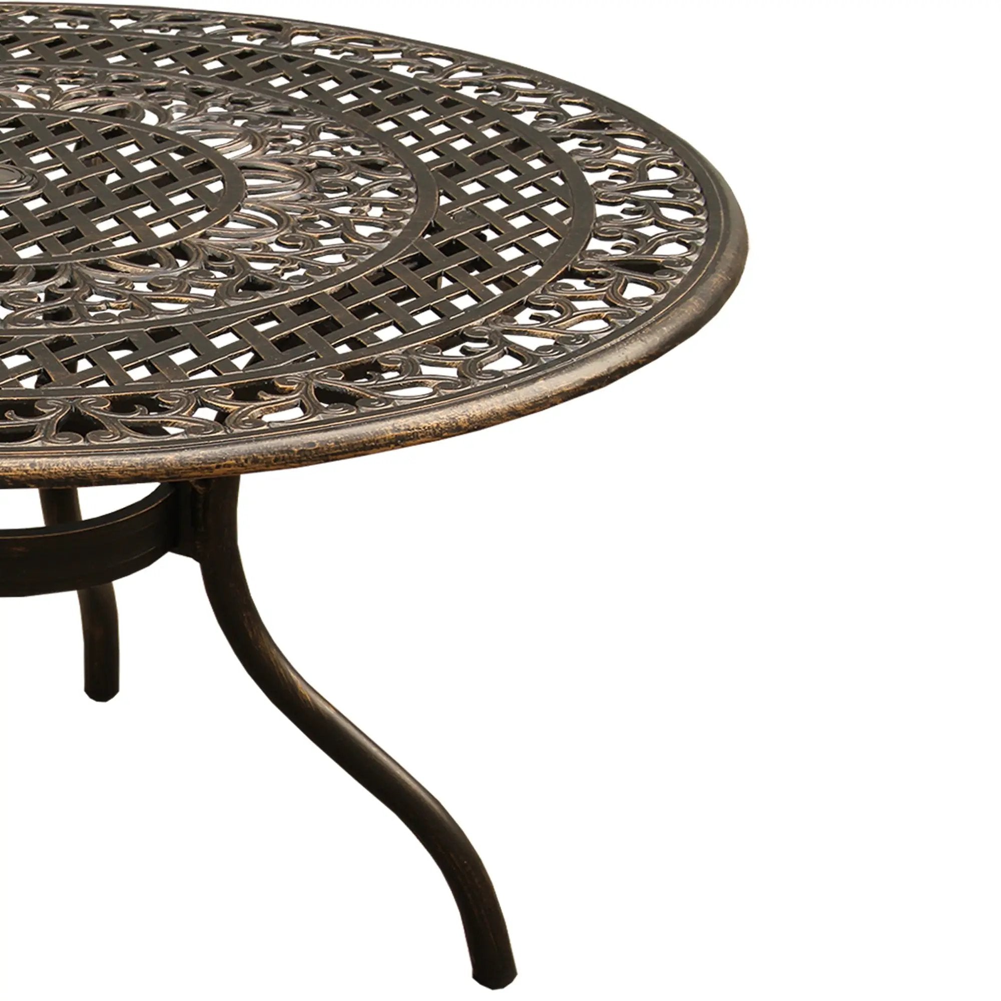 Ornate Outdoor Elegant Aluminum 48-in Round Patio Dining Table by Sharicks