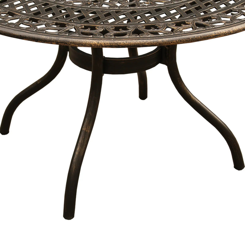 Ornate Outdoor Elegant Aluminum 48-in Round Patio Dining Table by Sharicks