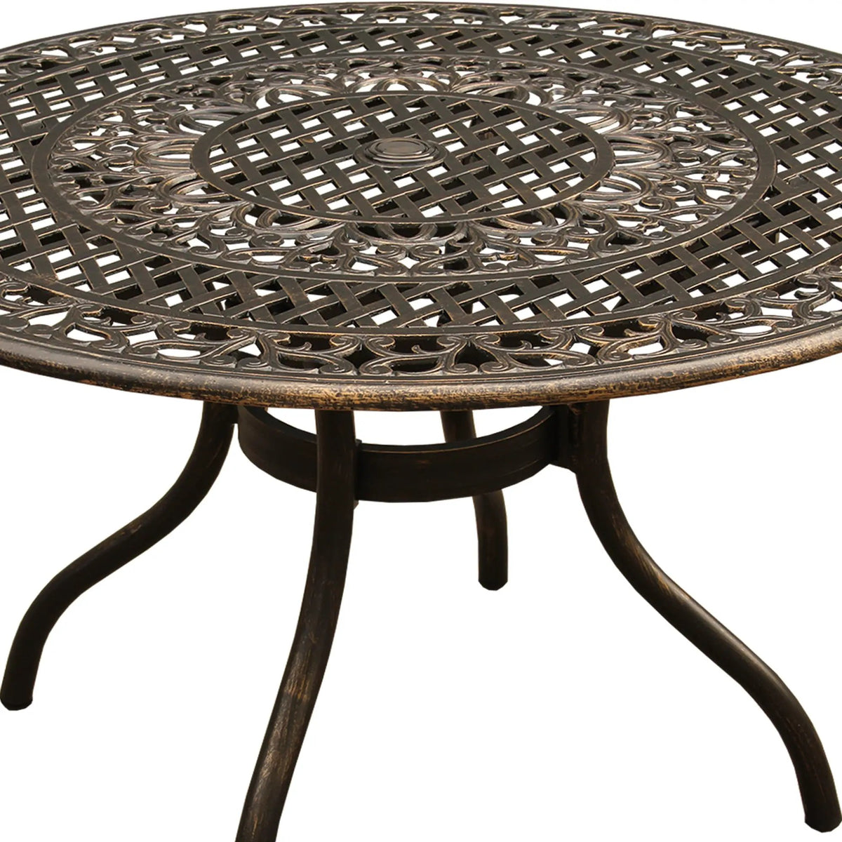 Ornate Outdoor Elegant Aluminum 48-in Round Patio Dining Table by Sharicks