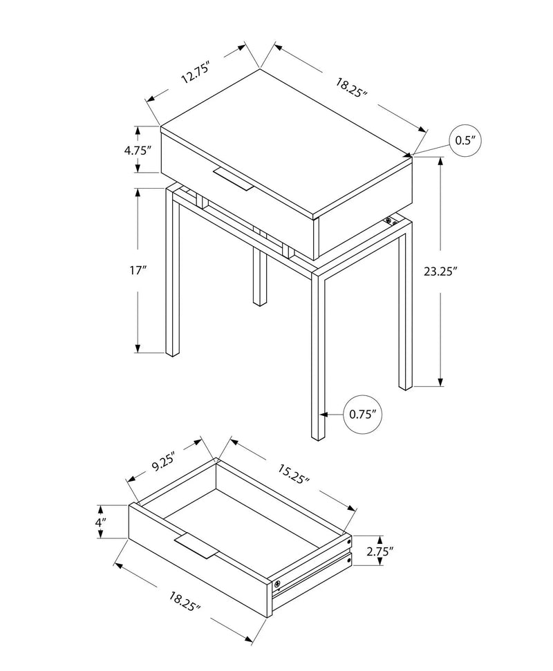 Spacious Table Top Accent Side Table with Storage Drawer by HouseOfZazla