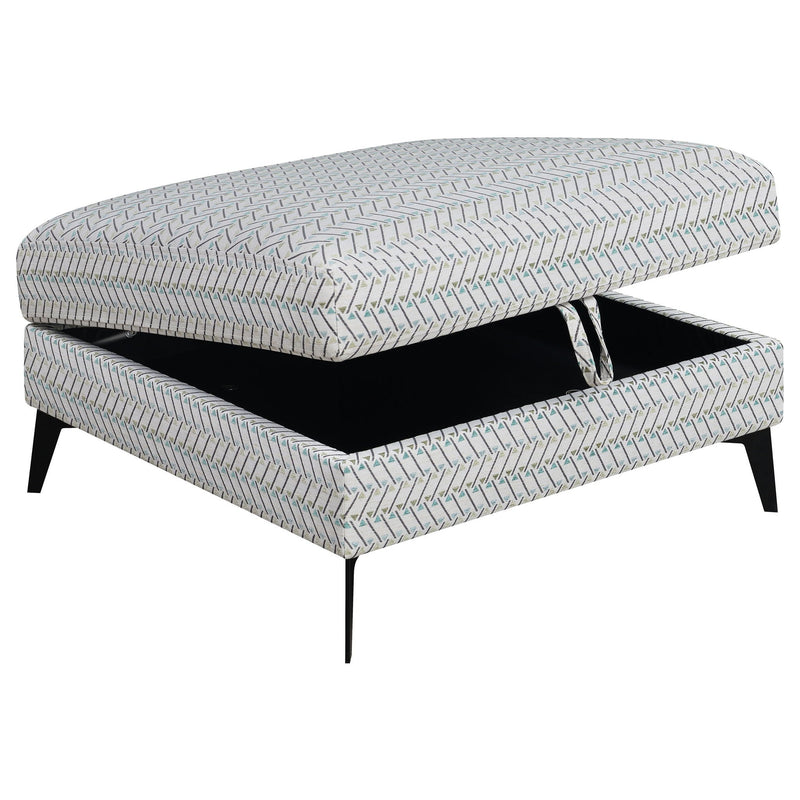 Harrison - Upholstered Storage Ottoman - Gray / Black