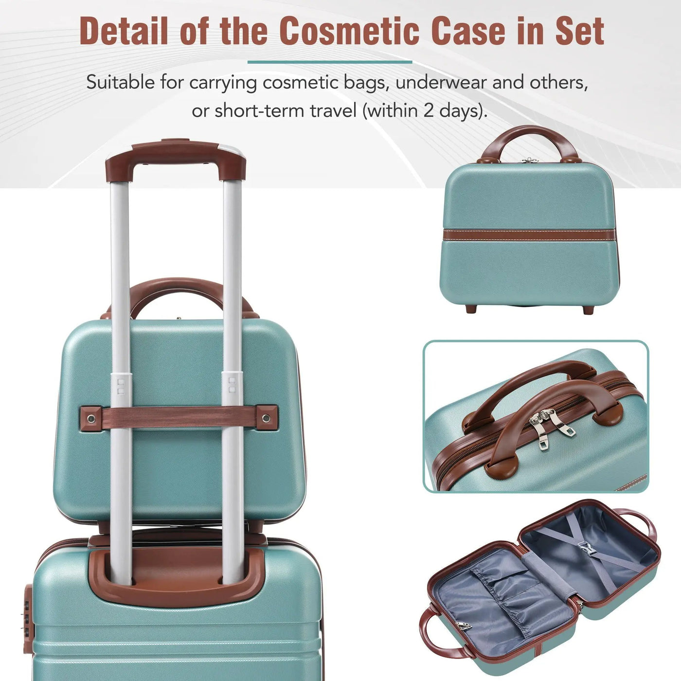 Hardshell Luggage Sets 3 Pieces 20" / 24" Luggages And Cosmetic Case Spinner Suitcase With Tsa Lock Lightweight by HouseOfZazla