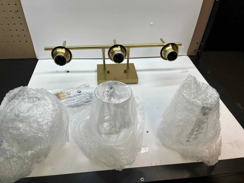 VONLUCE Bathroom Vanity Light, 3 Light Bathroom Light Fixture Over Mirror, Bathroom Wall Lamp with Clear Glass, Modern Gold Vanity Lighting fixtures by Selzalot