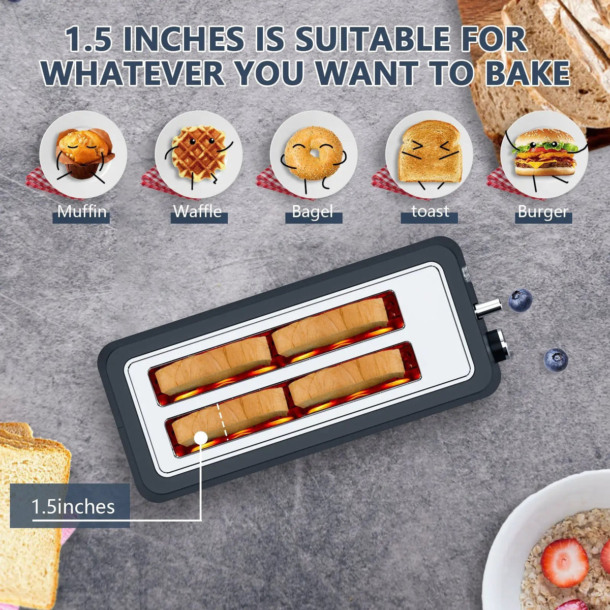 4-Slice Extra Wide Long Slot Toaster by HouseOfZazla