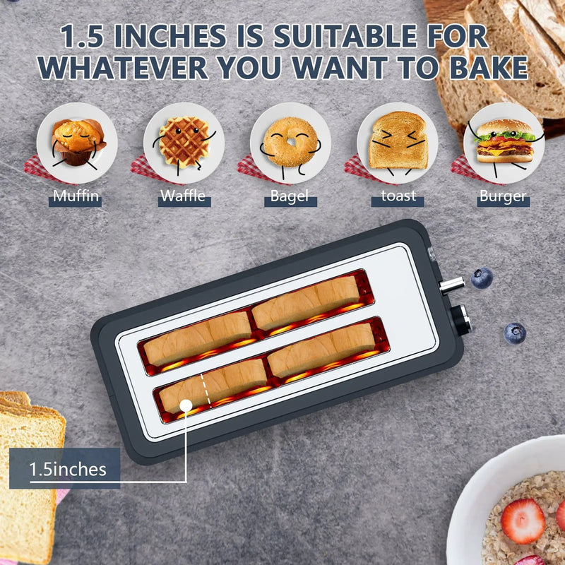 4-Slice Extra Wide Long Slot Toaster by HouseOfZazla