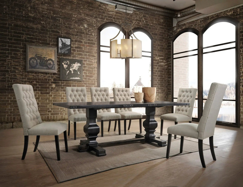 Morland 7 Pieces Dining Room Set - Black by HouseOfZazla