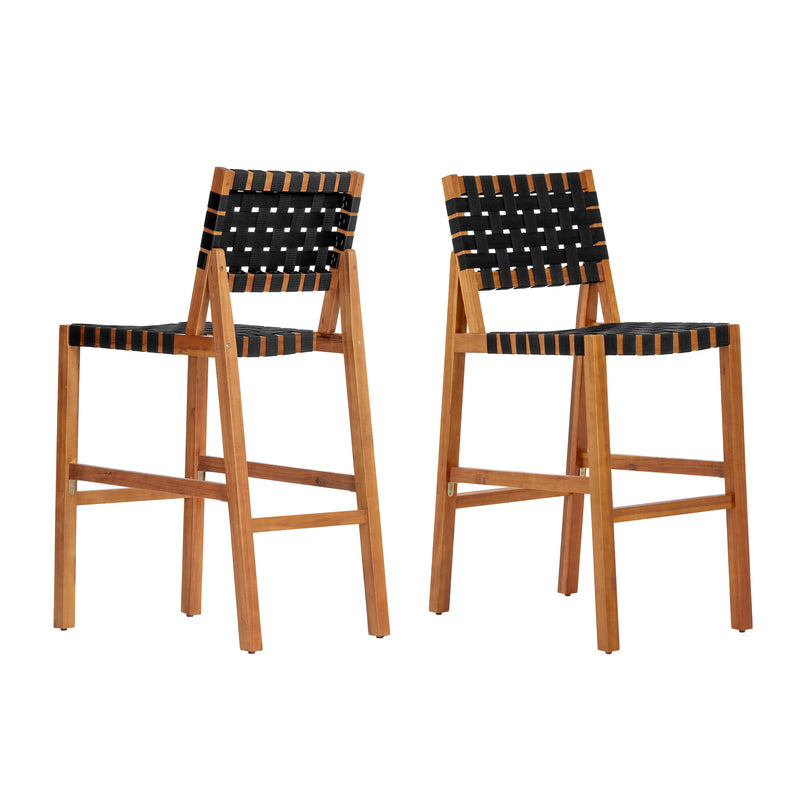30.5 Inch Seat Height Outdoor Acacia Solid Wood Patio Side Chair by HouseOfZazla