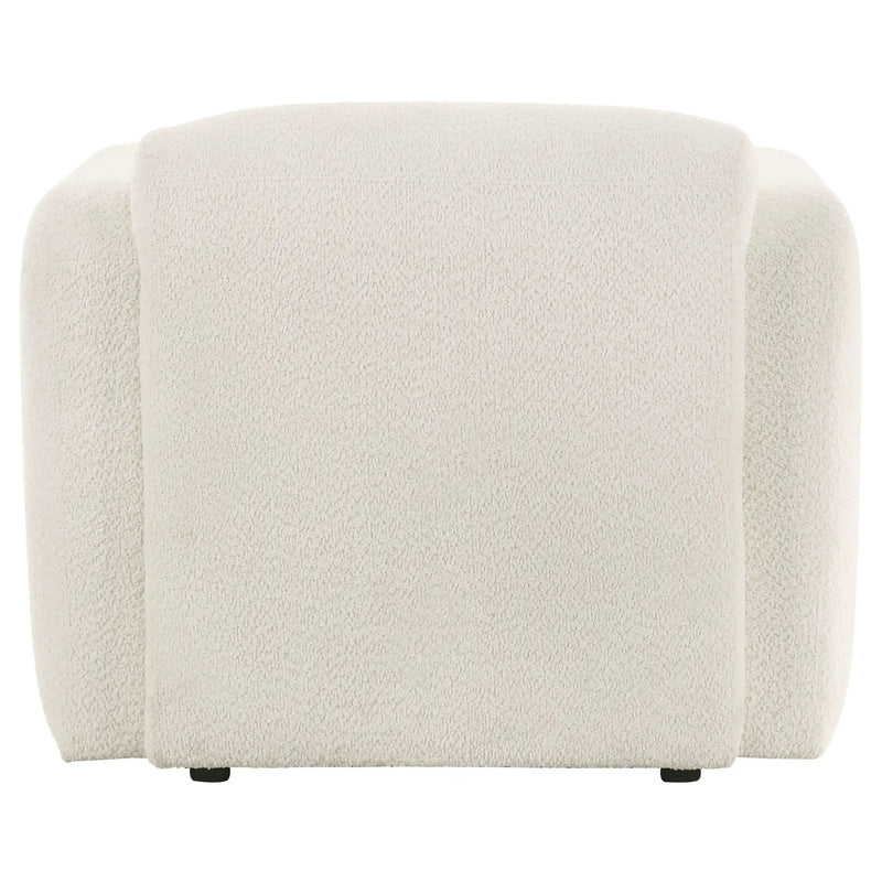 Dorset Fabric Upholstered Round Track Arm Accent Chair White by Unique Piece Furniture