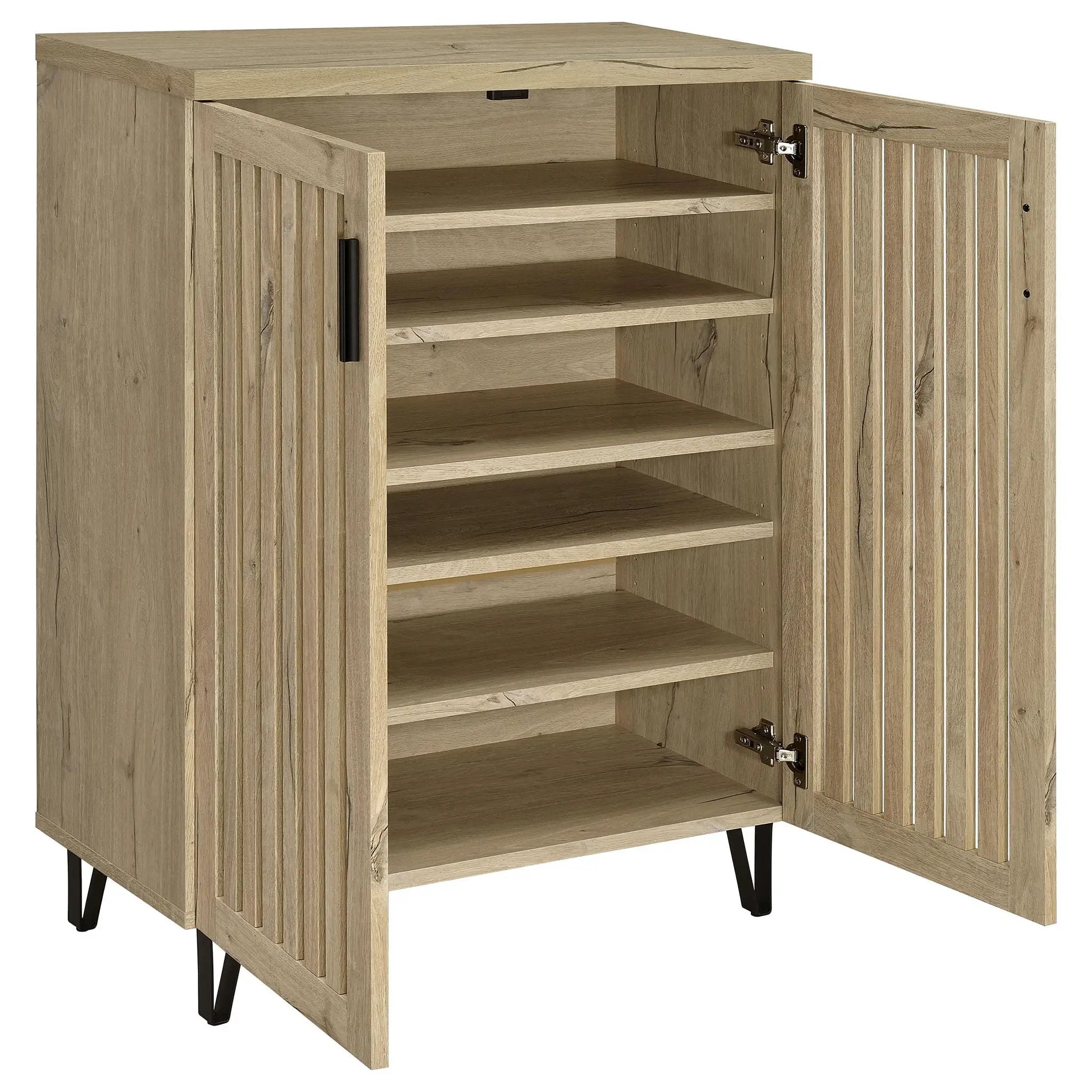 Brixton 2-door Entryway Shoe Storage Cabinets White Oak by Unique Piece Furniture