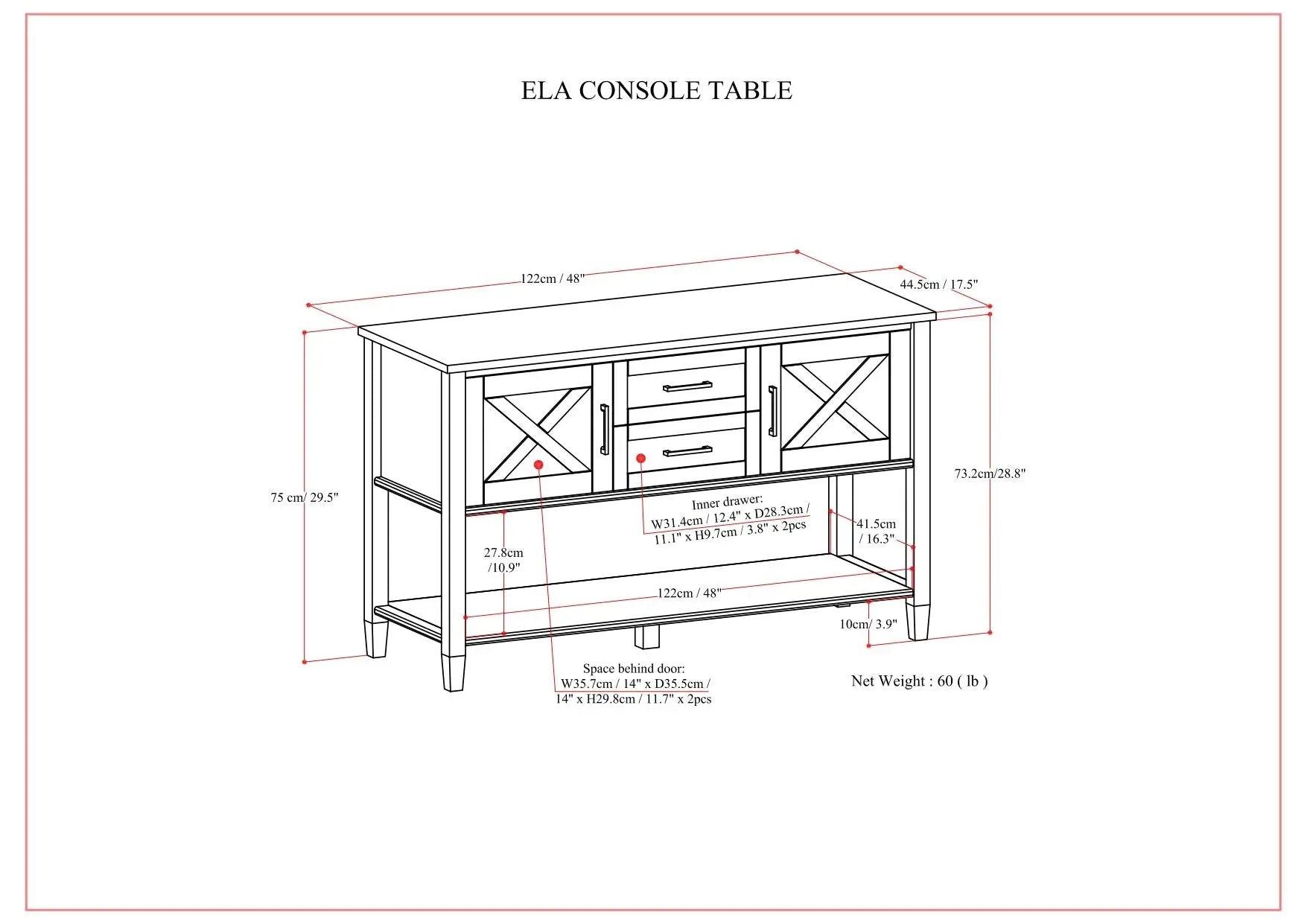 Ela - Console Table - Smoky Brown by HouseOfZazla