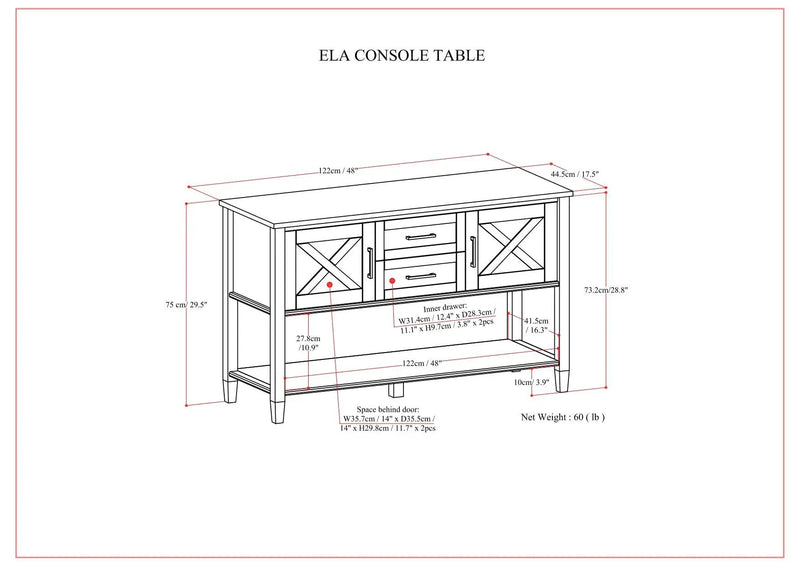 Ela - Console Table - Smoky Brown by HouseOfZazla