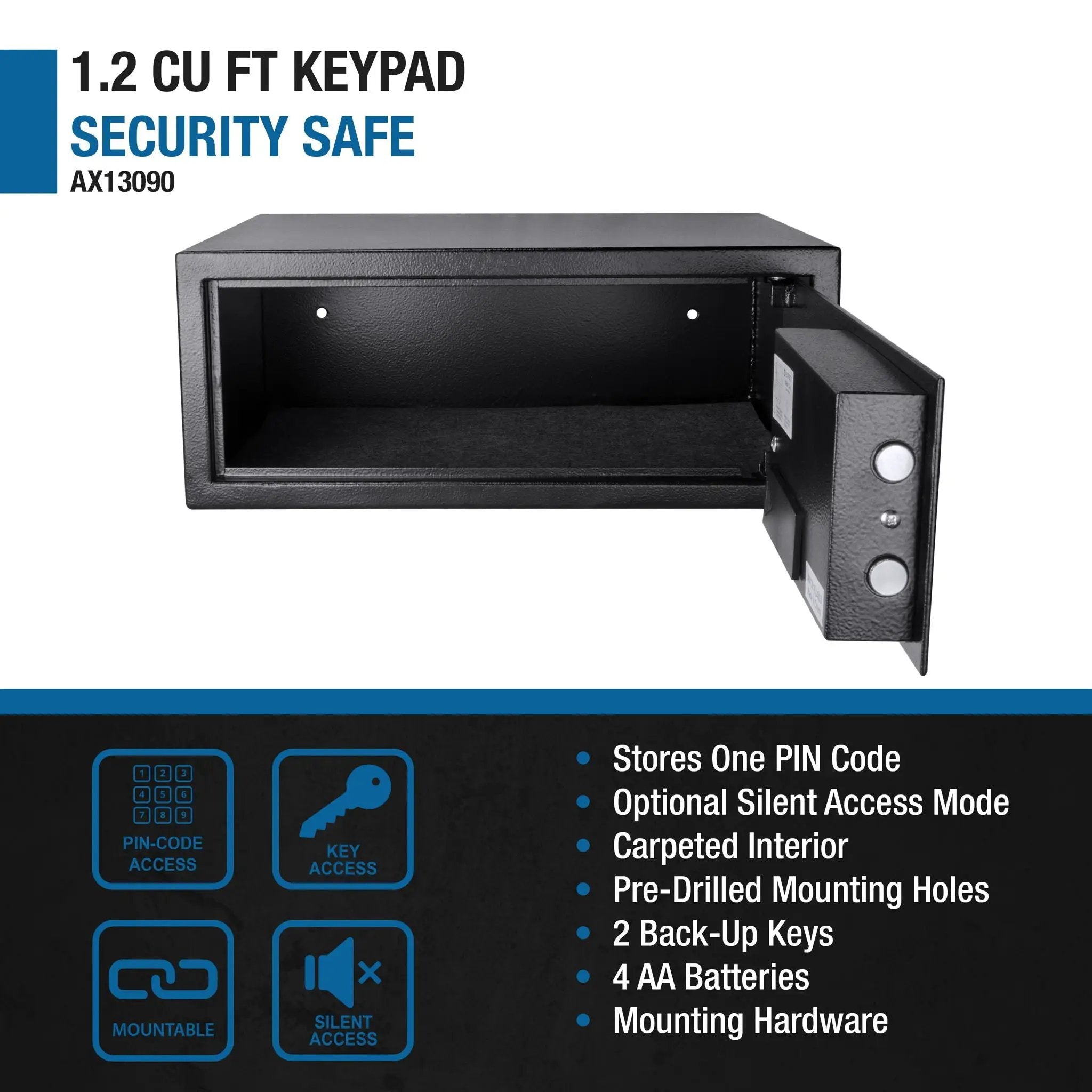 1 2 Cu Ft Digital Keypad Security Safe - Black by HouseOfZazla