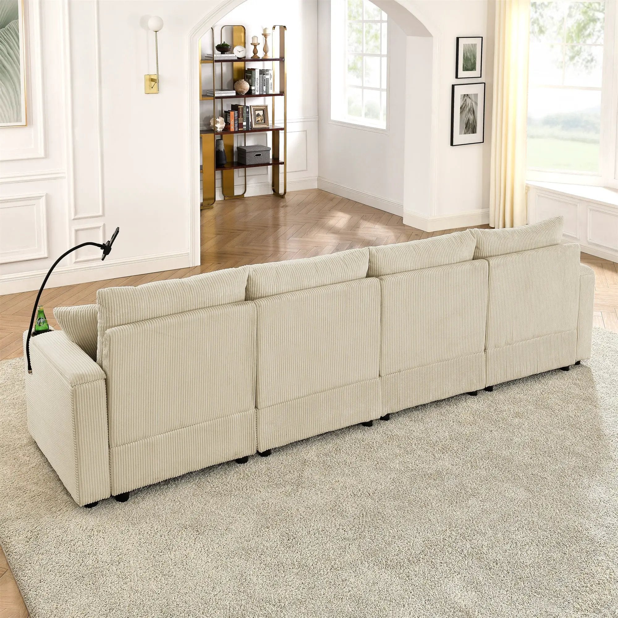 Modern U-Shaped Couch with Storage and Ottomans by HouseOfZazla