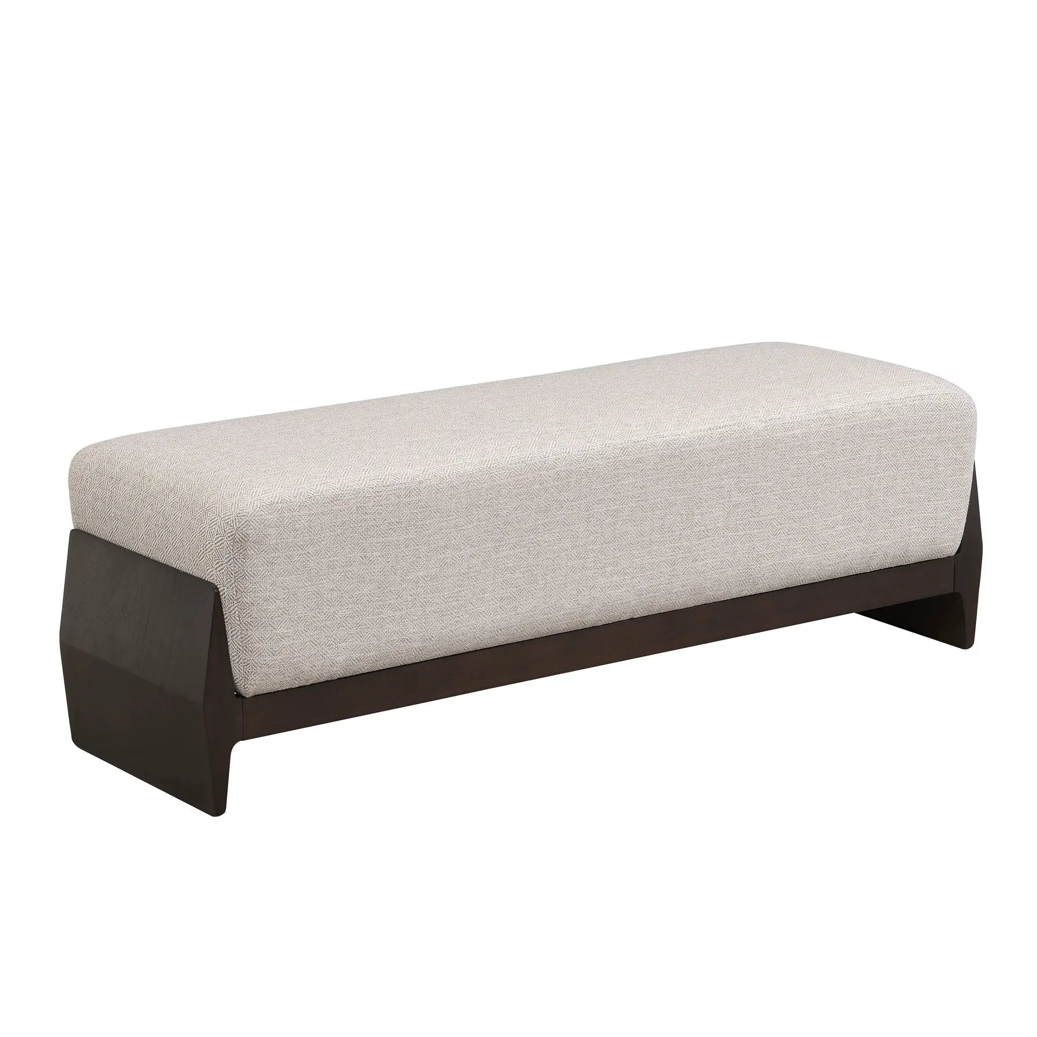 Bench With Thick Soft Cushions For 3 People - Brown / Beige by HouseOfZazla