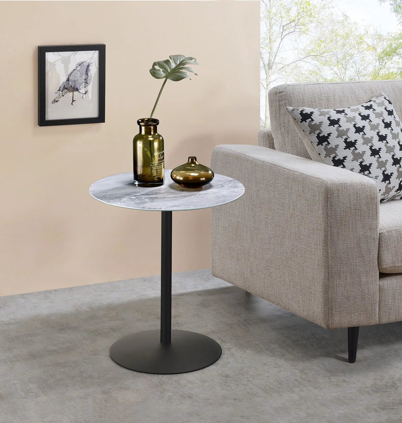 Circa - 17.5" End Table With Marble Textured Top by HouseOfZazla