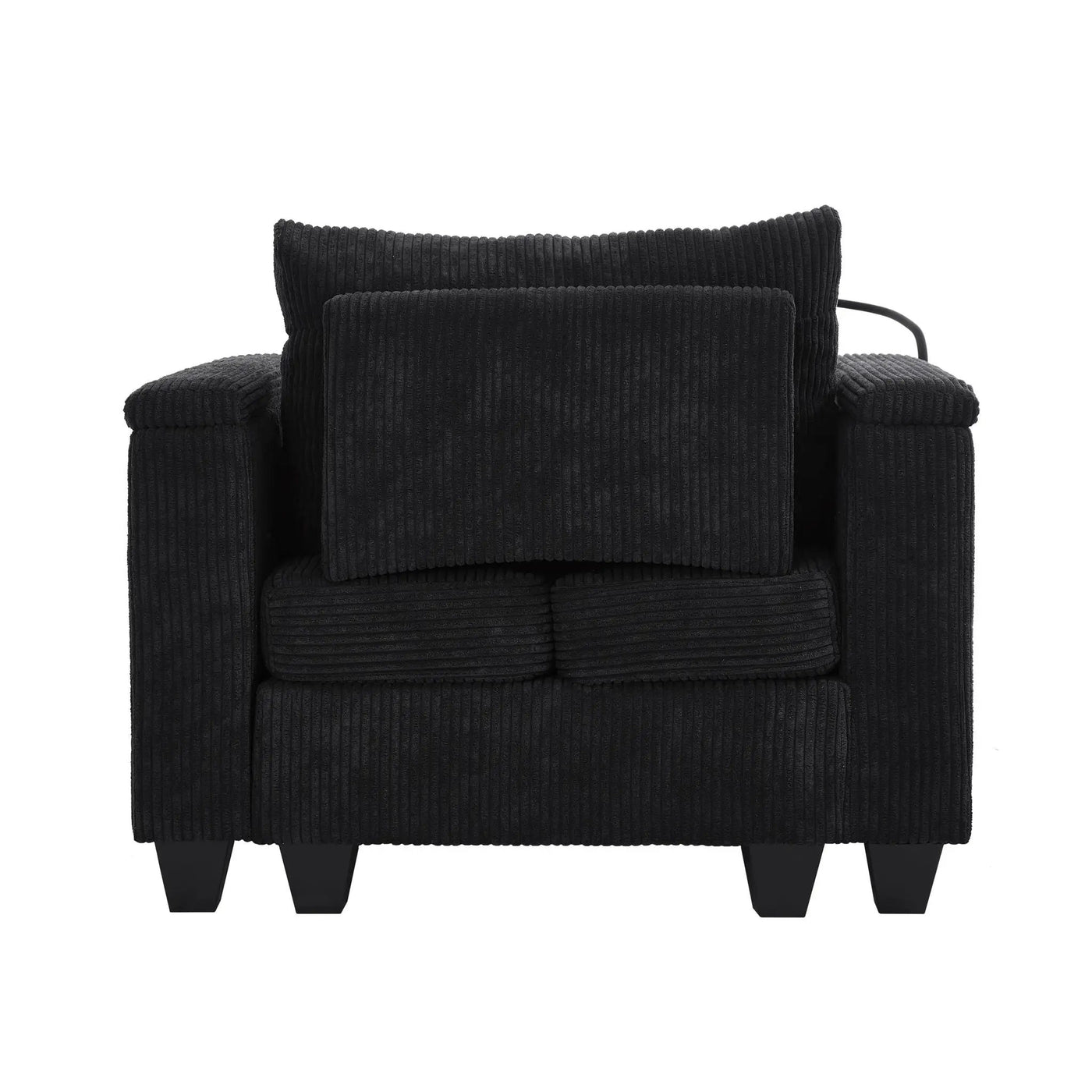 Convertible Chaise Lounge Sofa Chair With USB Ports, Cup Holders, Phone Holder And Storage by HouseOfZazla