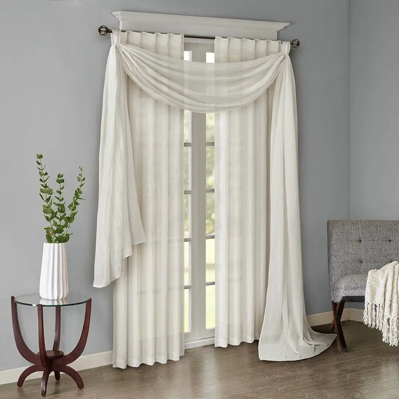 Solid Crushed Curtain Panel Pair (2 Pcs Window Panels) by HouseOfZazla