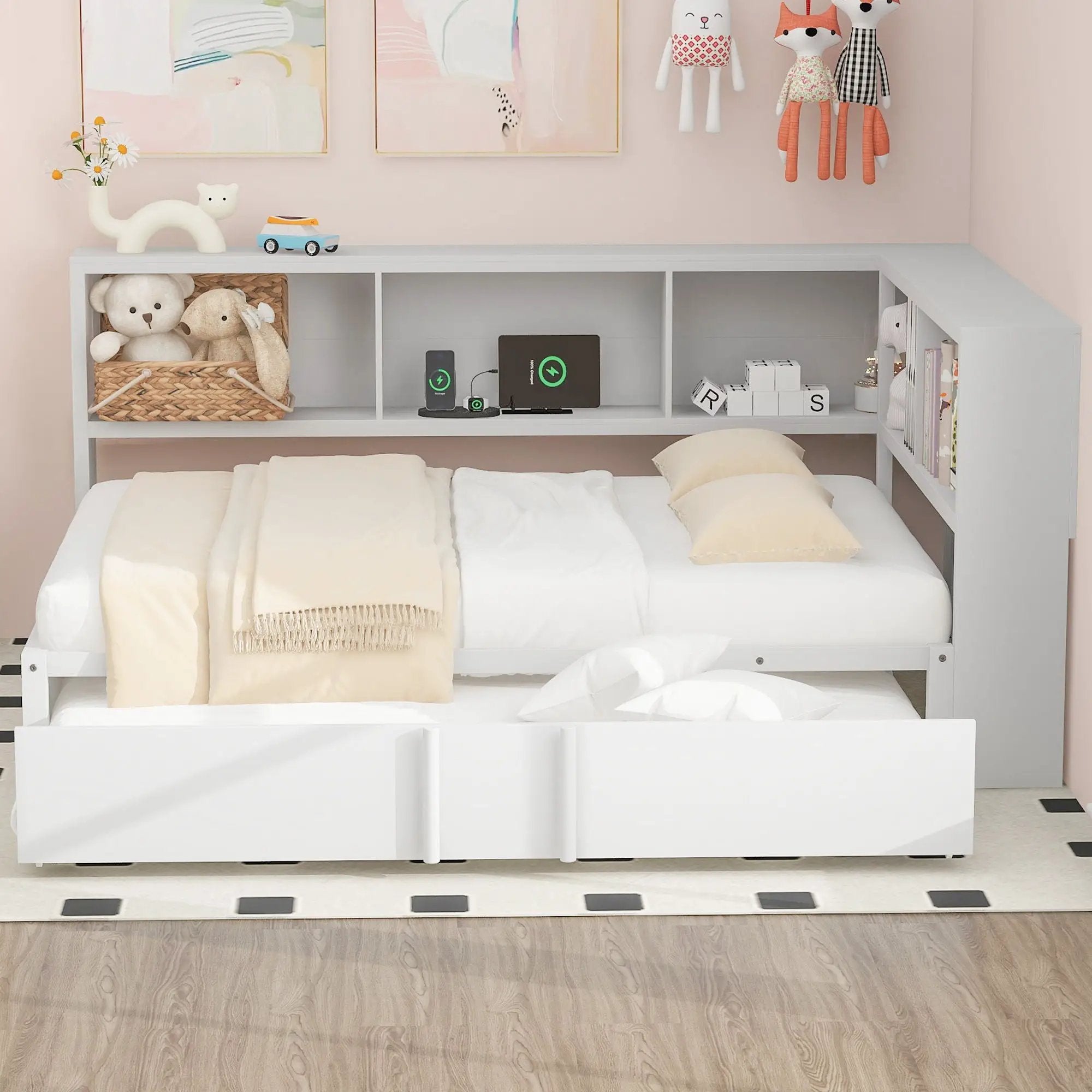 Daybed With Trundle, Storage Cabinets And USB Ports by HouseOfZazla
