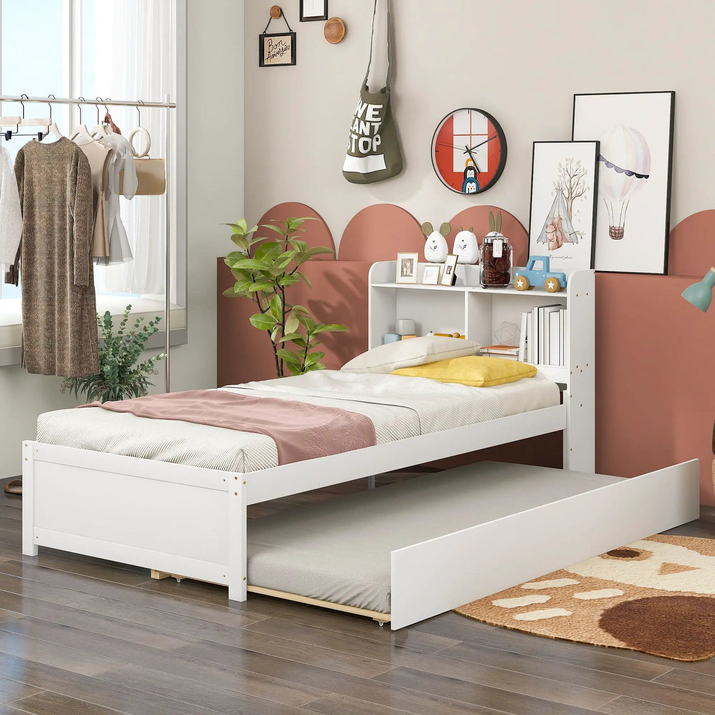 Twin Bed With Trundle, Bookcase by Unique Piece Furniture